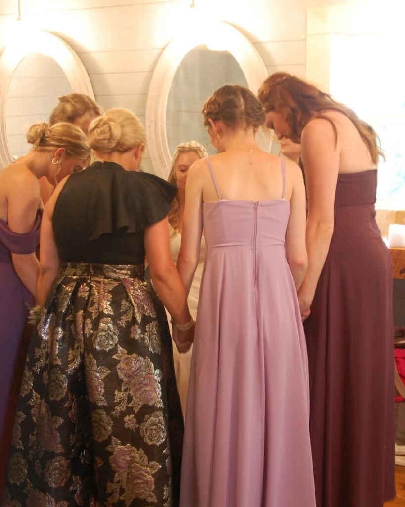 prayer remembering loved ones The Barn at Blueberry Hill a locally owned  wedding venue that includes DJ, bartender and lodging Elkin NC near Winston*Salem and Charlotte