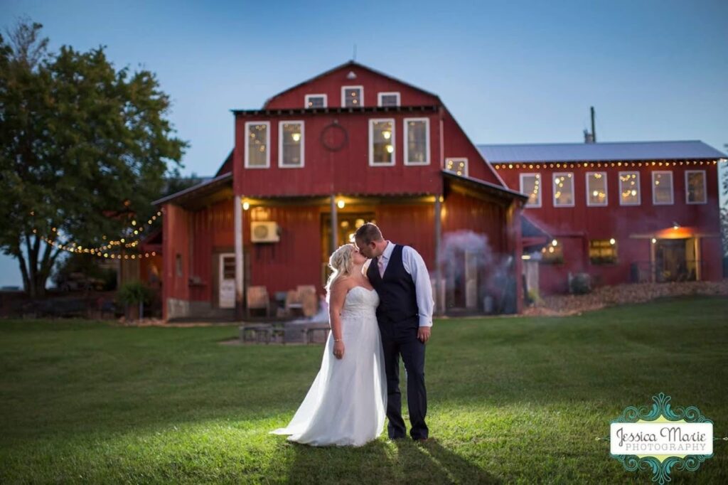 The Barn at Blueberry Hill Elkin NC a wedding venue with lodging, bartender and DJ located near Winston-Salem and Charlotte