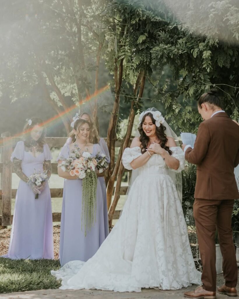 Juliette cap Veil bride choose to wear at Barn at Blueberry Hill a locally owned wedding venue that includes DJ, bartender and lodging Elkin NC near Winston*Salem and Charlotte