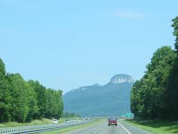 Pilot mountain can be seen from Barn at Blueberry hill near Winston-Salem and Charlotte