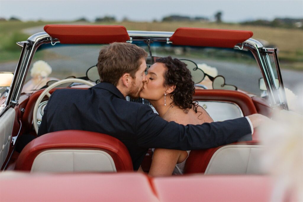 spring wedding with ferns at locally owned wedding venue The Barn at Blueberry Hill in Elkin NC located near Winston-Salem and Charlotte