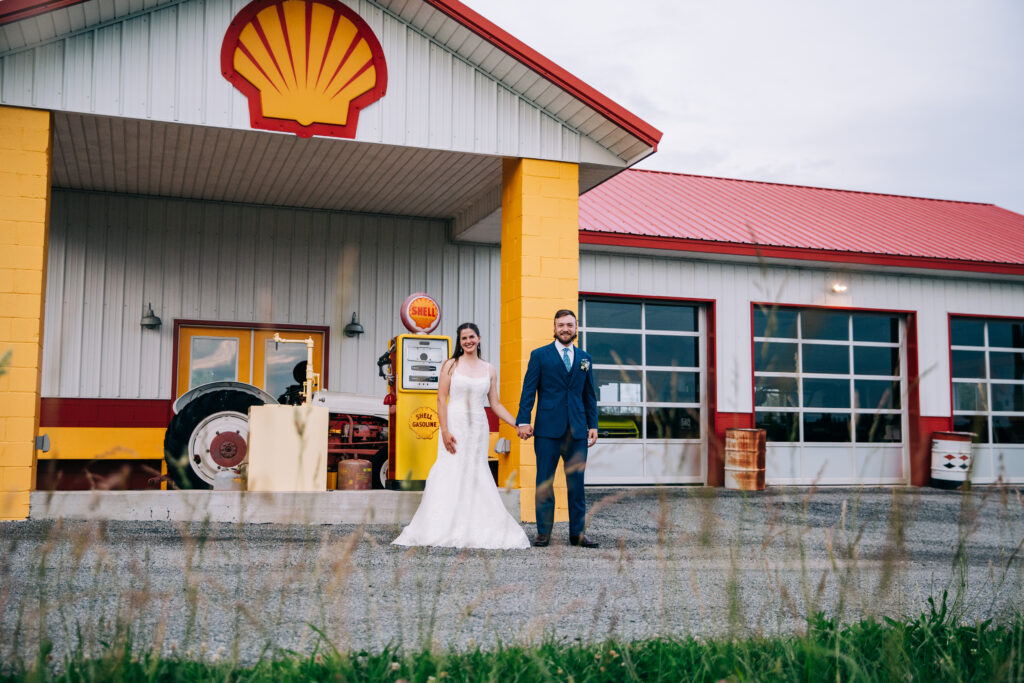 photo op at locally owned wedding venue The Barn at Blueberry Hill includes bartender, DJ and lodging in Elkin NC located near Winston-Salem and Charlotte