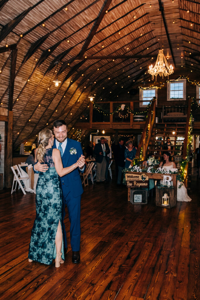 son mother dance at The Barn at Blueberry Hill a locally owned wedding venue with lodging, bartender and DJ in Elkin NC located near Winston-Salem and Charlotte