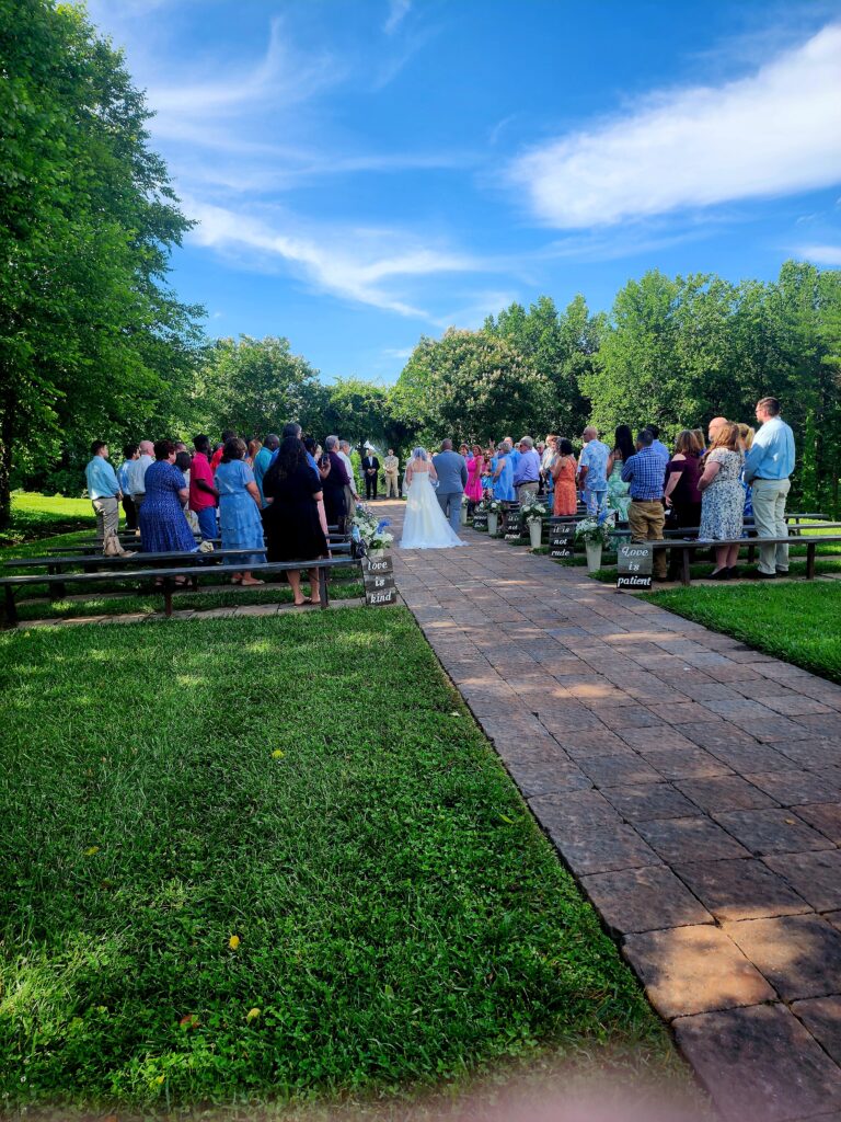 Honoring dad at The Barn at Blueberry Hill Elkin NC a wedding venue that includes lodging, Bartender, DJ and decorations near Winston-Salem and Charlotte
