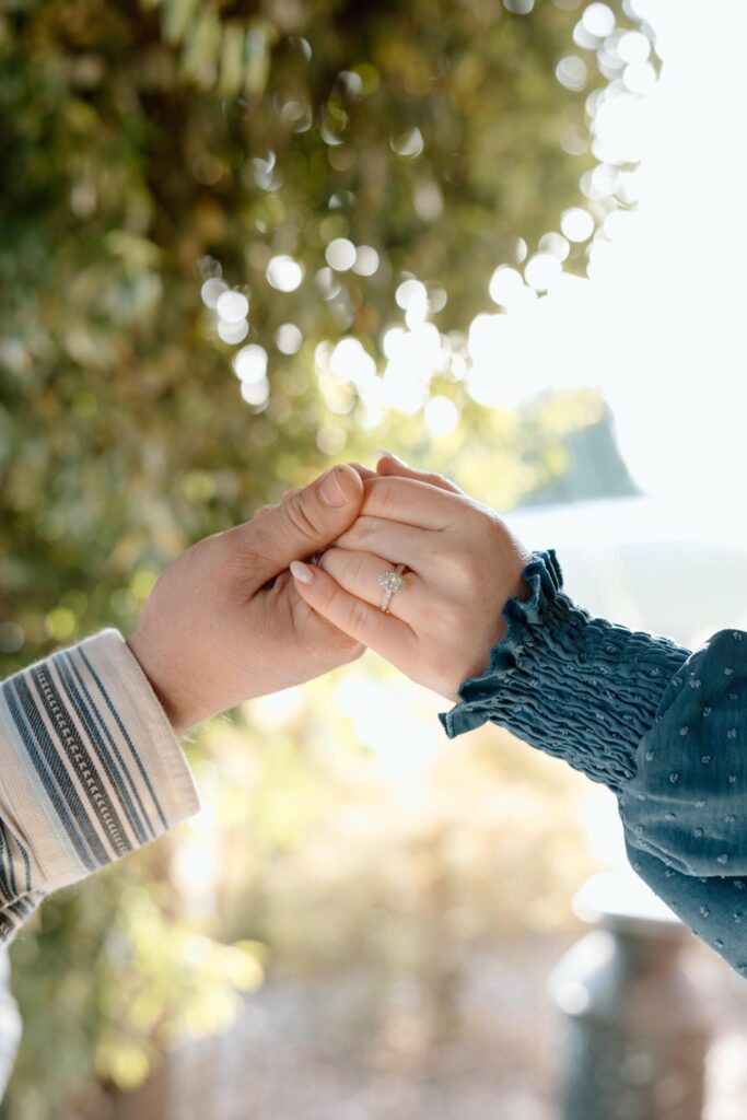 Engagement couple getting married this spring at The Barn at Blueberry hill a wedding venue with lodging Elkin NC located near Winston-Salem and Charlotte