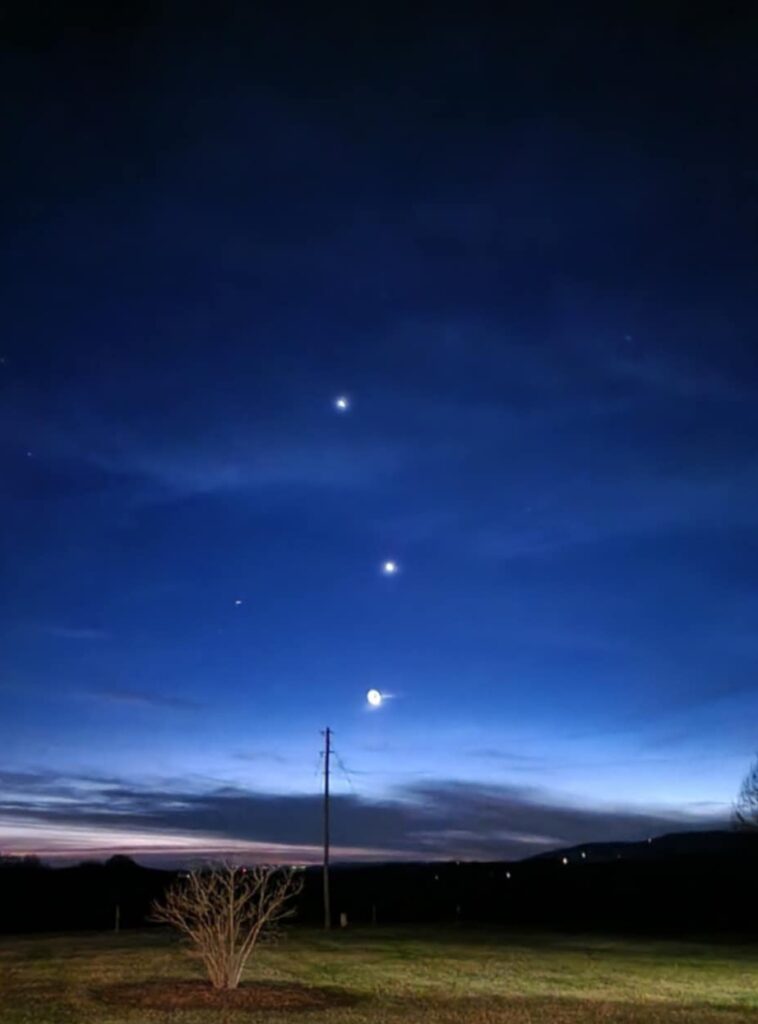 full moon at The Barn at Blueberry Hill wedding venue that includes lodging, bartender and DJ in Elkin, NC located near Winston-Salem and Charlotte