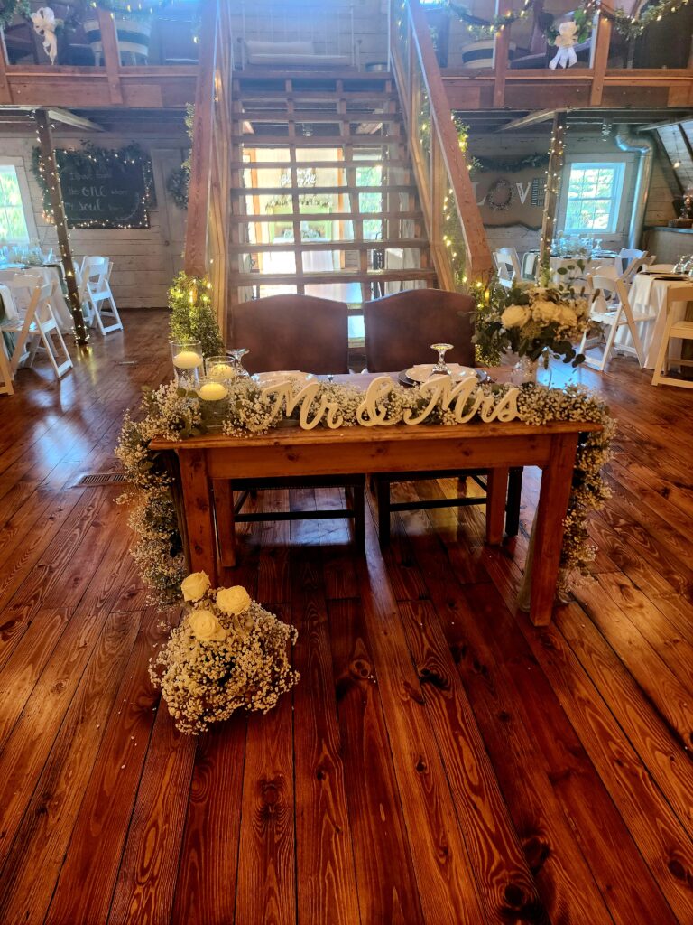 the barn at blueberry hill wedding venue located near winston-salem and charlotte includes lodging, bartender and DJ