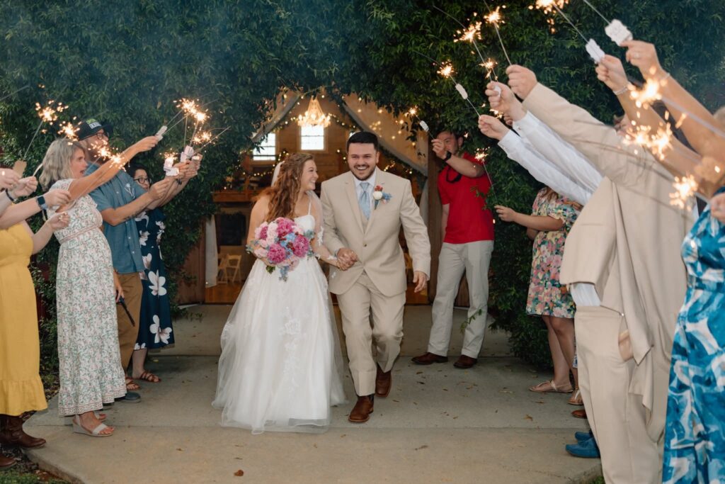 exit at the barn at blueberry hill wedding venue located near winston-salem and charlotte includes lodging, bartender and DJ