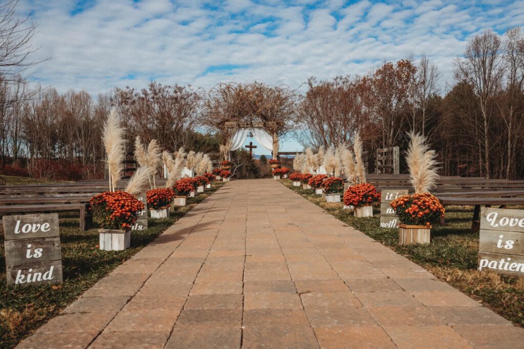 rustic November outdoor wedding at The Barn at Blueberry Hill