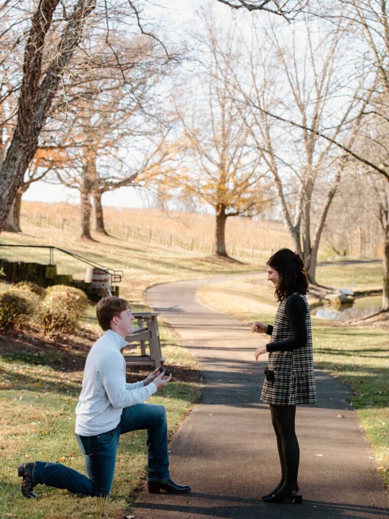 engagement pictures near The Barn at Blueberry Hill a local owned wedding venue    near Charlotte includes lodging and DJ
