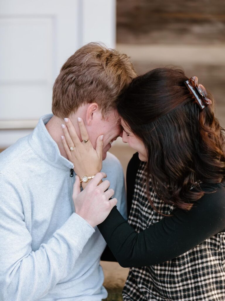 engagement pictures near The Barn at Blueberry Hill a local owned wedding venue near Charlotte includes lodging and DJ